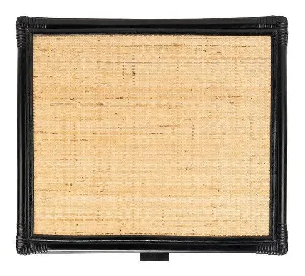 Roya Rattan Nightstand in Black and Natural - The Mayfair Hall