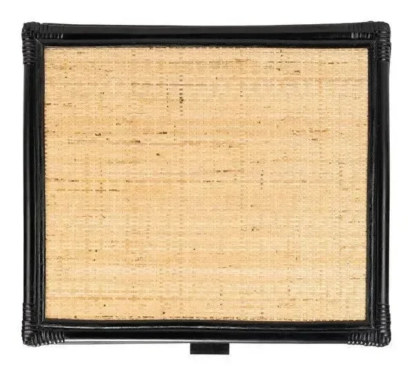 Roya Rattan Nightstand in Black and Natural - The Mayfair Hall