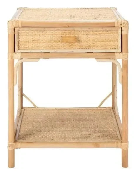 Roya Rattan Nightstand in Natural - The Mayfair Hall