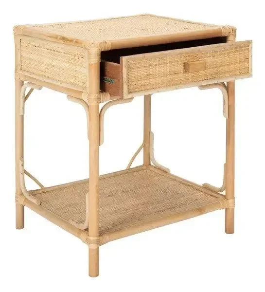 Roya Rattan Nightstand in Natural - The Mayfair Hall