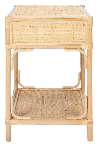 Roya Rattan Nightstand in Natural - The Mayfair Hall