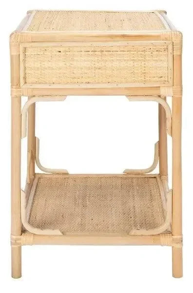 Roya Rattan Nightstand in Natural - The Mayfair Hall