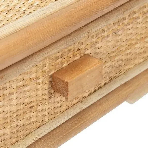 Roya Rattan Nightstand in Natural - The Mayfair Hall