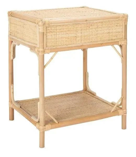 Roya Rattan Nightstand in Natural - The Mayfair Hall