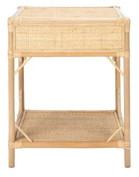 Roya Rattan Nightstand in Natural - The Mayfair Hall