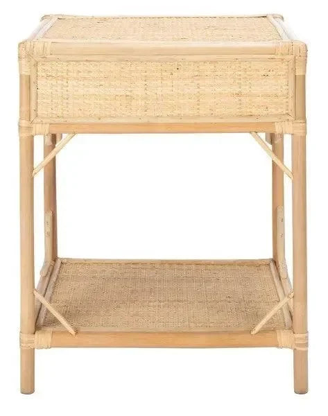 Roya Rattan Nightstand in Natural - The Mayfair Hall