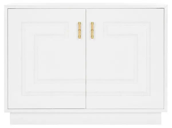 Ruben White Lacquer Bamboo Cabinet - The Mayfair Hall