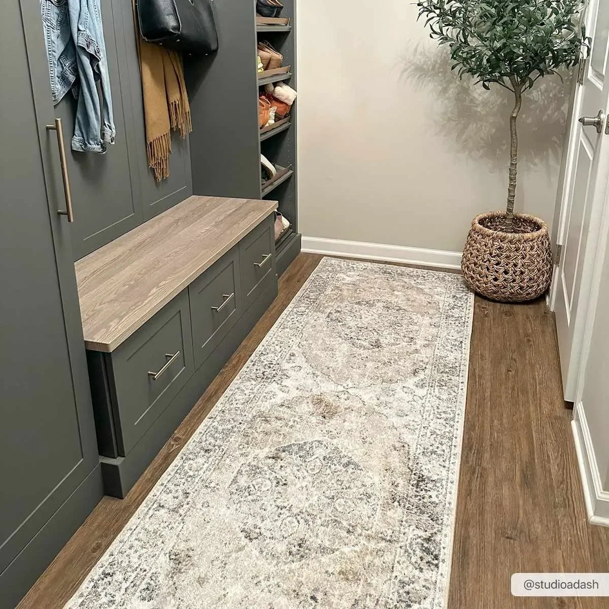 Rudo Beige Washable Area Rug - The Mayfair Hall