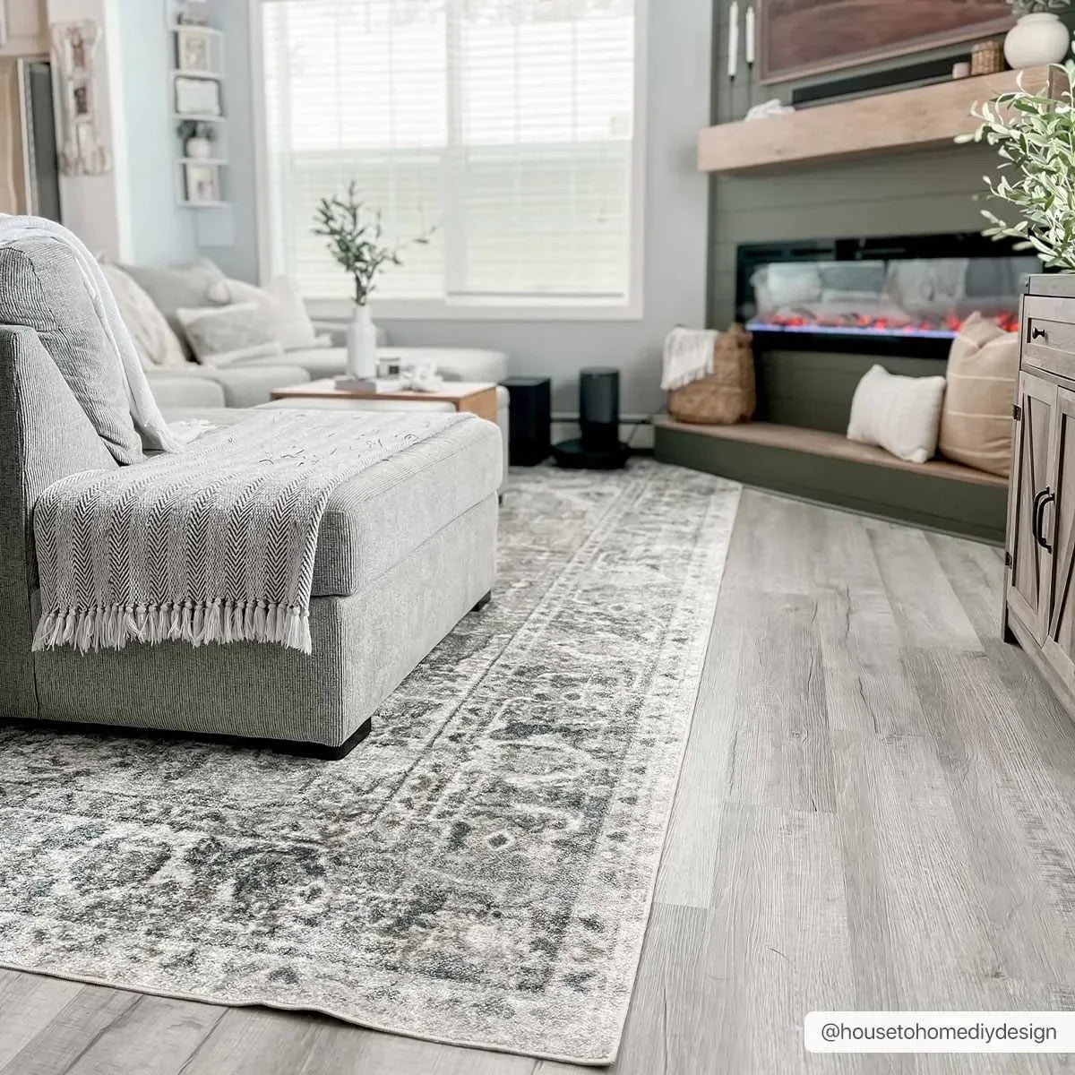 Rudo Blue Washable Area Rug - The Mayfair Hall
