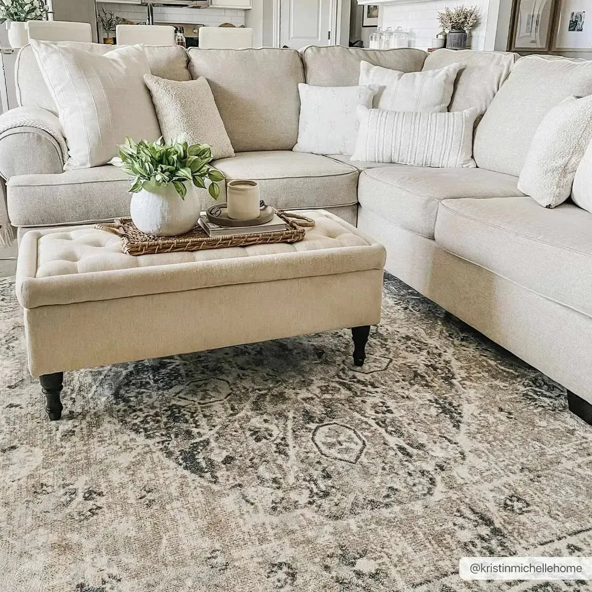 Rudo Blue Washable Area Rug - The Mayfair Hall