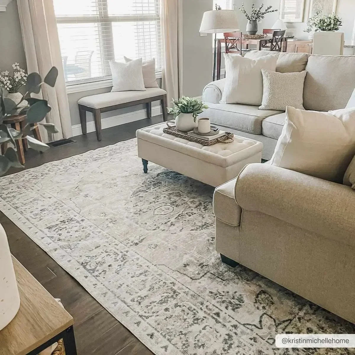 Rudo Blue Washable Area Rug - The Mayfair Hall