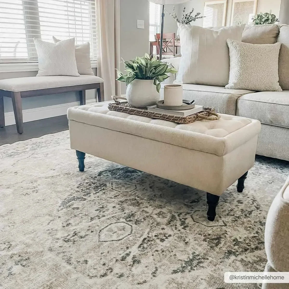 Rudo Blue Washable Area Rug - The Mayfair Hall