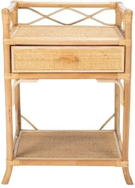 Rumi Rattan Nightstand in Natural - The Mayfair Hall