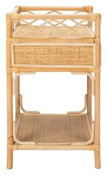 Rumi Rattan Nightstand in Natural - The Mayfair Hall