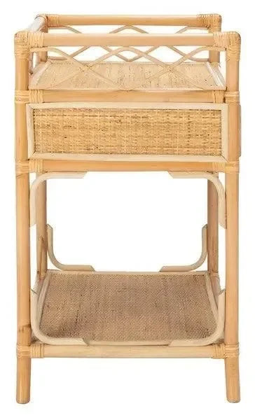 Rumi Rattan Nightstand in Natural - The Mayfair Hall