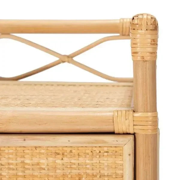 Rumi Rattan Nightstand in Natural - The Mayfair Hall