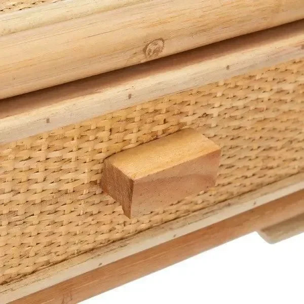 Rumi Rattan Nightstand in Natural - The Mayfair Hall