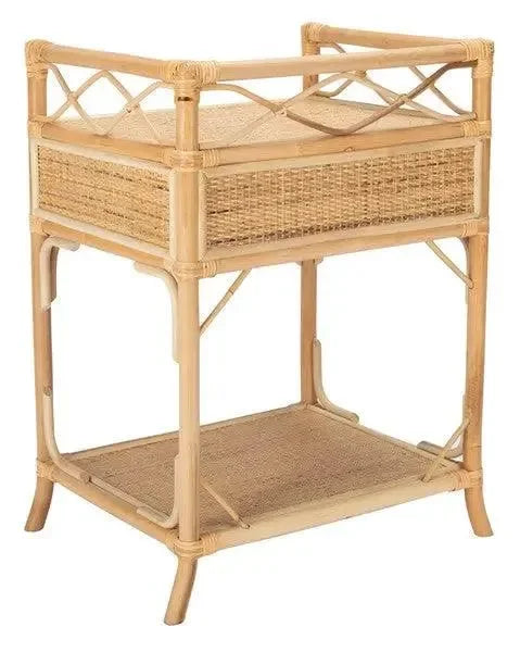 Rumi Rattan Nightstand in Natural - The Mayfair Hall