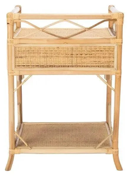 Rumi Rattan Nightstand in Natural - The Mayfair Hall