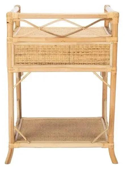 Rumi Rattan Nightstand in Natural - The Mayfair Hall