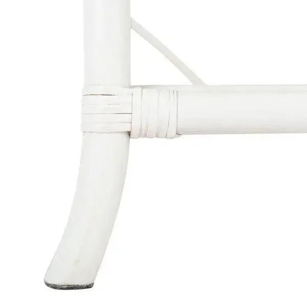 Rumi Rattan Nightstand in White and Natural - The Mayfair Hall