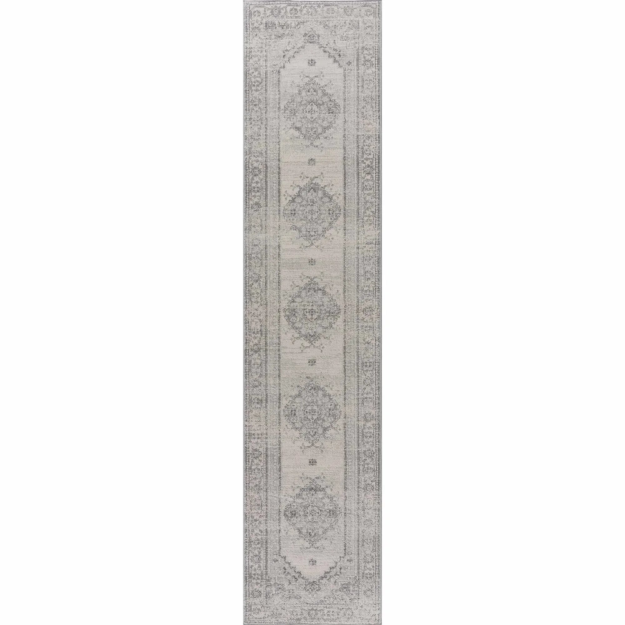 Ivory & Gray Medallion Rug TGS2315 - Limited Edition - The Mayfair Hall