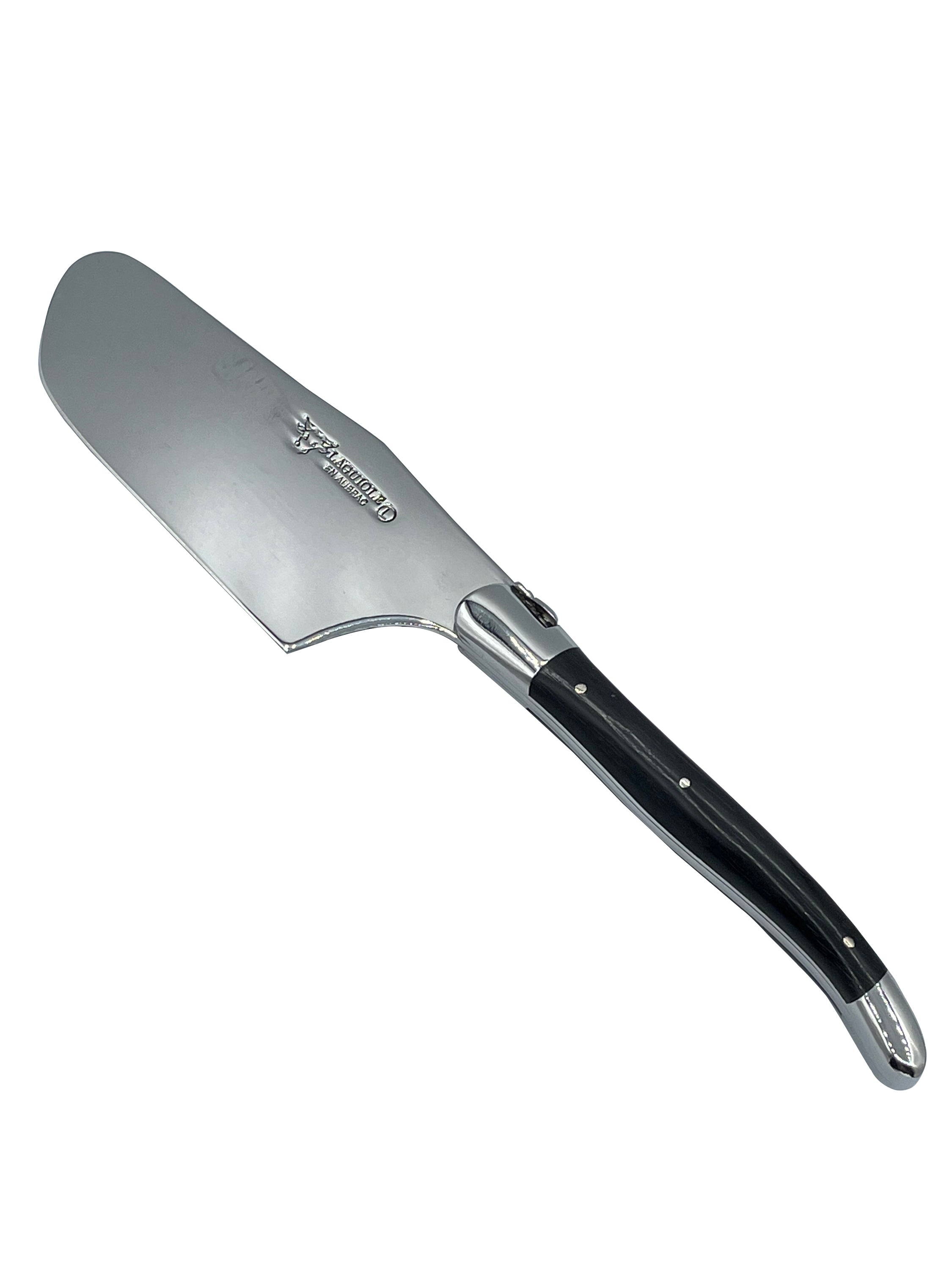 Laguiole en Aubrac Handcrafted 3-Piece Cheese Knife Set with Ebony Wood Handles