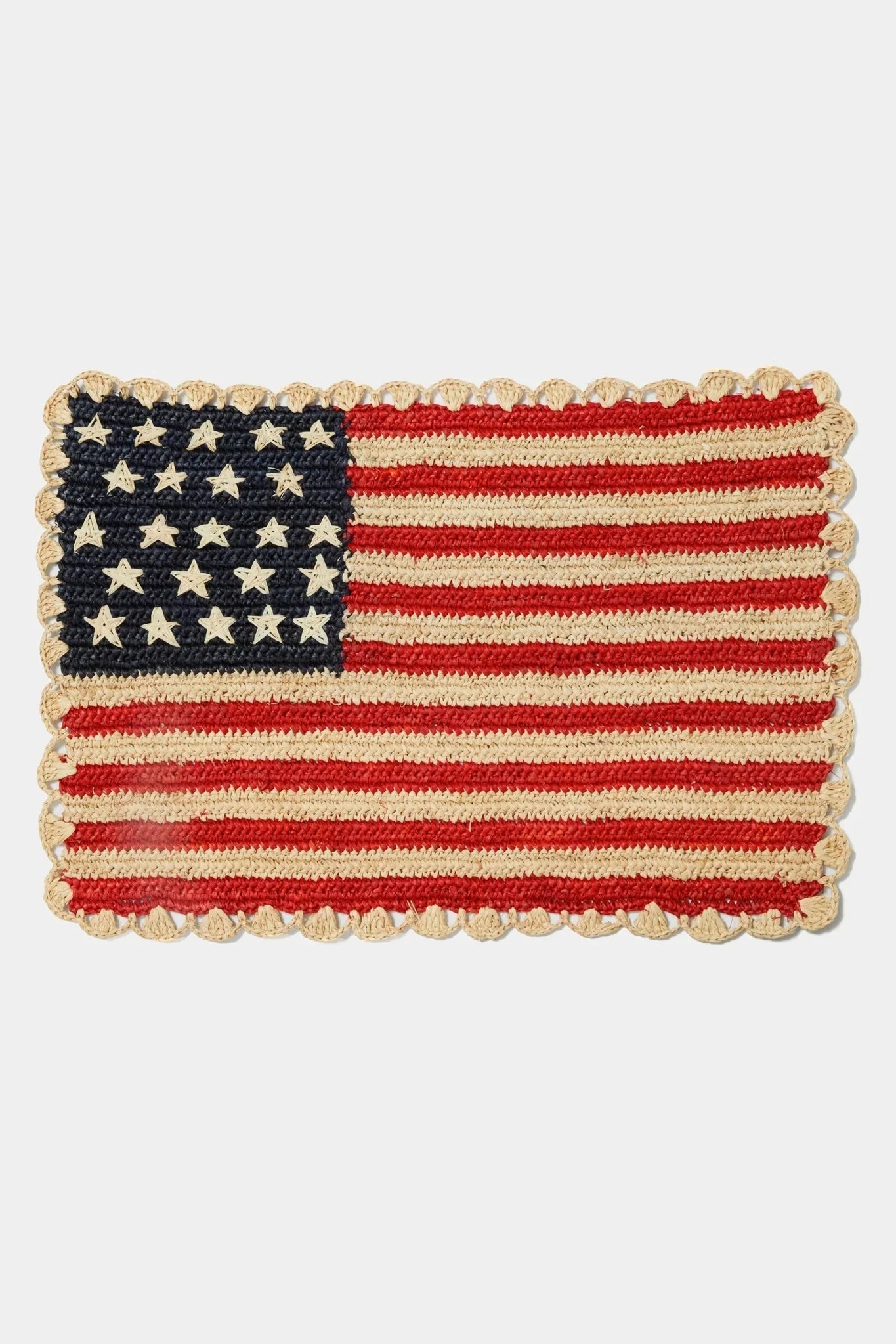 Handcrafted Scalloped Americana Placemats - Set of 4 - Elegant American Flag Design - Payton James X Tuckernuck - The Mayfair Hall