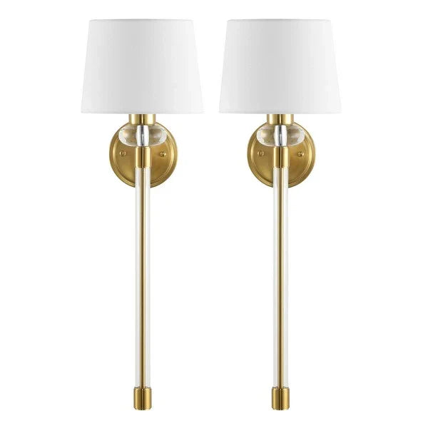Athene Acrylic and Brass Gold Wall Sconce (Set of 2)