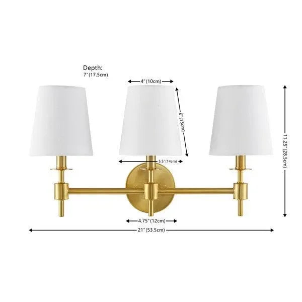 Davielle Metal Wall Sconce in Brass Gold - The Mayfair Hall