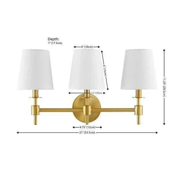 Davielle Metal Wall Sconce in Brass Gold - The Mayfair Hall