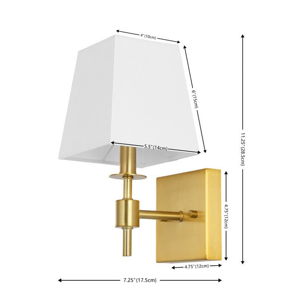 Clauren Iron Wall Sconce in Brass Gold (Set of 2)