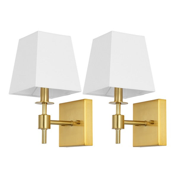 Clauren Iron Wall Sconce in Brass Gold (Set of 2)