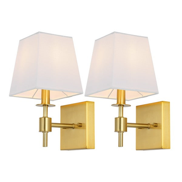 Clauren Iron Wall Sconce in Brass Gold (Set of 2)