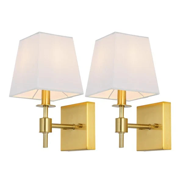 Clauren Brass Gold Wall Sconce (Set of 2)