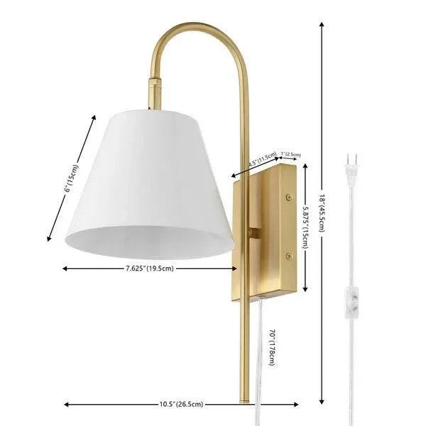 Rhoeva Iron Wall Sconce in Brass - The Mayfair Hall