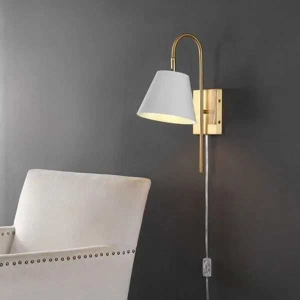 Rhoeva Iron Wall Sconce in Brass - The Mayfair Hall
