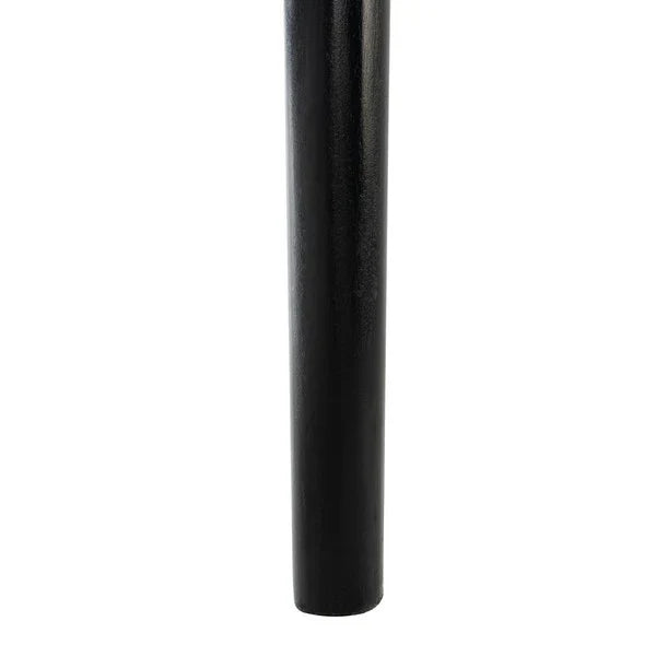Brando Wood Bar Stool in Black and White with Brown Rattan Back
