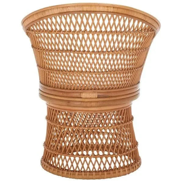 Lola Rattan Swivel Accent Chair in Natural - The Mayfair Hall