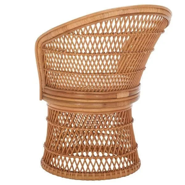 Lola Rattan Swivel Accent Chair in Natural - The Mayfair Hall