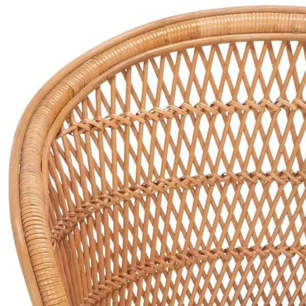Lola Rattan Swivel Accent Chair in Natural - The Mayfair Hall