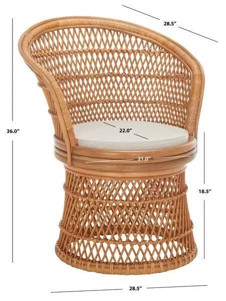 Lola Rattan Swivel Accent Chair in Natural - The Mayfair Hall
