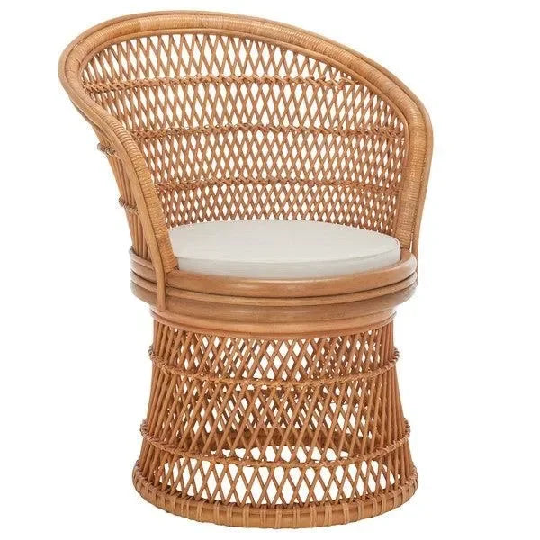 Lola Rattan Swivel Accent Chair in Natural - The Mayfair Hall