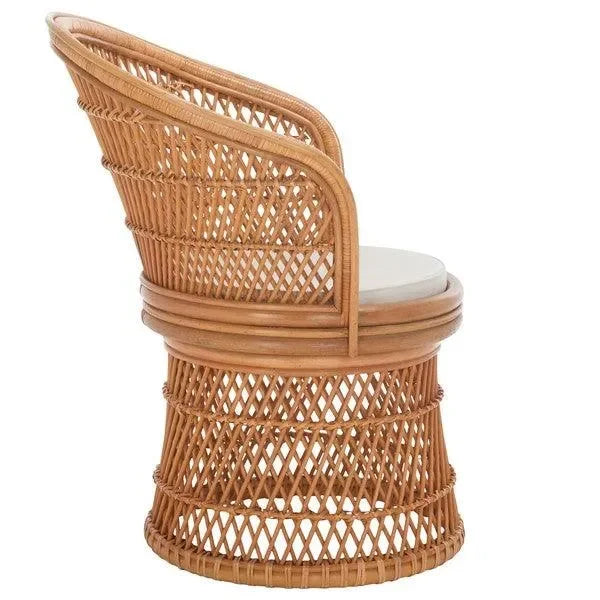 Lola Rattan Swivel Accent Chair in Natural - The Mayfair Hall