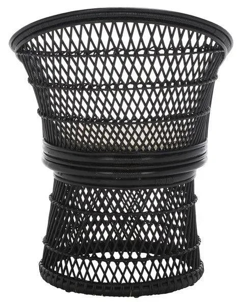Lola Rattan Swivel Accent Chair in Black - The Mayfair Hall