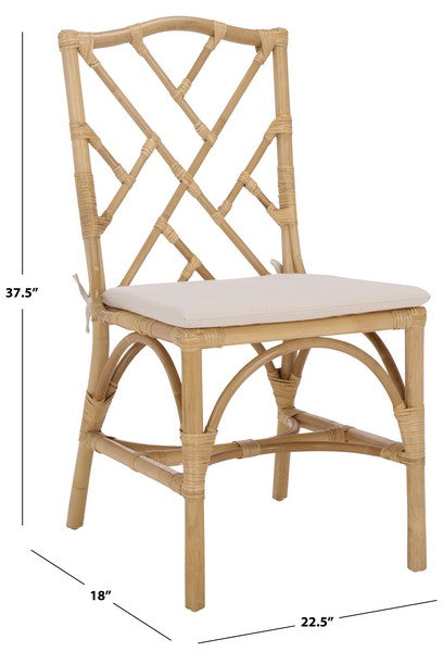 Chadale Rattan Dining Chair in Natural with Cream Cushion