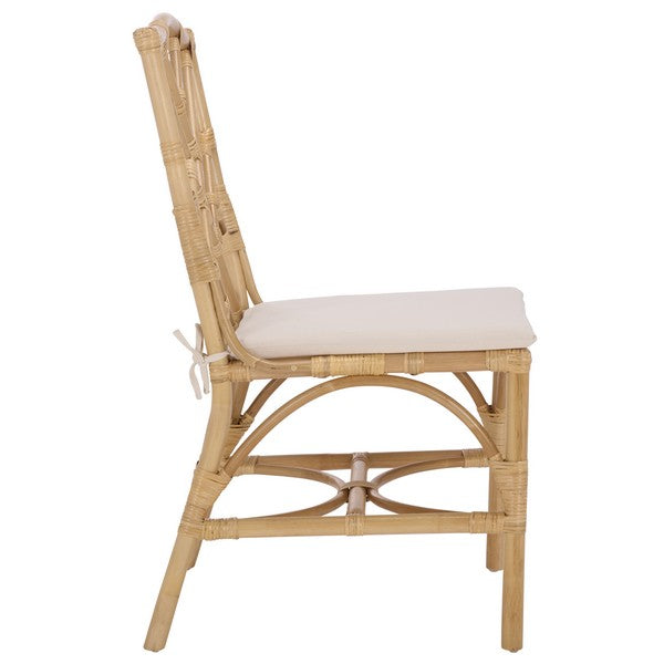Chadale Rattan Dining Chair in Natural with Cream Cushion
