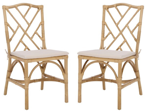 Chadale Rattan Dining Chair in Natural with Cream Cushion