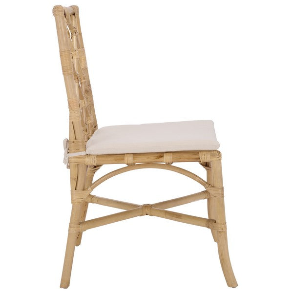 Haru Rattan Dining Chair in Natural and Cream (Set of 2)