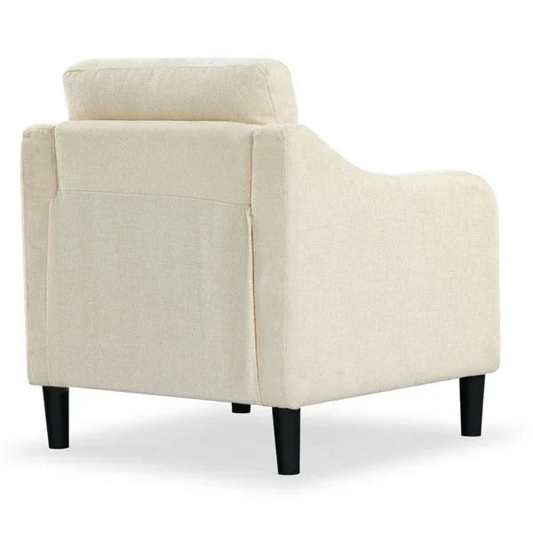 Nathaniel Tufted Back Accent Chair in Cream - The Mayfair Hall